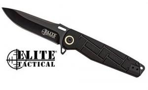 Mastery Cutlery Elite Tactical Readiness 3.5" Drop Point Plain Edge Folding Knife Black G10 Handle - ETA001BK