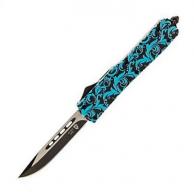 Templar Knife Slim Teal Maiden OTF Knife 3.5" Black SS Plain Drop Point - MMDT331