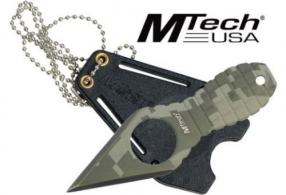 Mc Mtech 2.25" Spear Point Neck Knife W/Sheath Stonewash - MT588DG