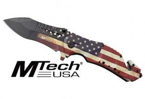 Mc Mtech 3.75" Drop Point Folder W/Cutter Us Flag/ss