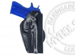 BLACK Beretta 92 F Phantom OWB Quick Draw Right Hand Leather Paddle Holster - 22MYH105LP