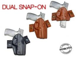 COMPACT / BROWN Side Snap Leather Belt Right Hand Holster Fits Ruger SR9 - Pick your Style - 42862353776796