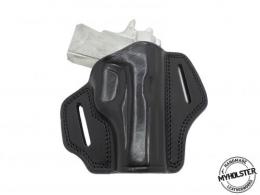 Black Springfield Micro Compact 1911 .45 ACP Right Hand Open Top Leather Belt Holster - 42862316224668