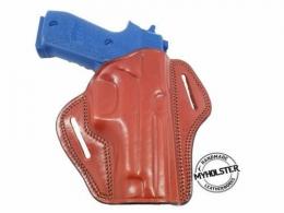 Black Sig Sauer P220 W/Rails Concealable Right Hand Leather Open Top Belt Holster - J330651R