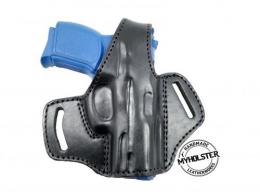 Black / Right For Glock 43 w/ Crimson Trace OWB Thumb Break Leather Belt Holster - Choose Your Hand and Color - 49MYH105LP_BL