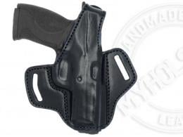 BLACK Smith & Wesson M&P .45 OWB Thumb Break Right Hand Leather Belt Holster - 55MYH105LP_BL