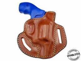 Right / Brown Ruger LCR .38 Special  OWB Thumb Break Right Hand Leather Belt Holster - 56MYH105LP_BR
