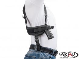 LEFT S&W 9mm Model 59 Nylon Horizontal Shoulder Holster with Double Mag Pouch RH - KA7210S_LG_LH