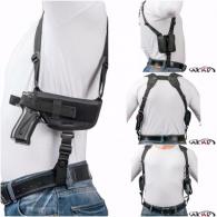 S&W M&P 9 40 45 Nylon Horizontal Shoulder Holster with Double Mag Pouch LH - KA7210S_LG_LH