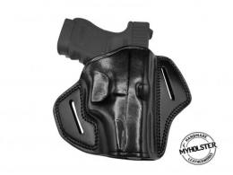 BLACK Smith & Wesson M&P Shield 45 Open Top OWB Right Hand Leather Belt Holster - 20MYH105OT_BL