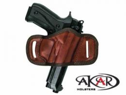 Brown BLACK OR BROWN LEATHER QUICK DRAW BELT SLIDE OWB HOLSTER Fits TISAS Classic 1911 - B6103_C11_BR