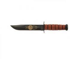 KNIFE, LEAT SHEATH, USN LOGO-BRN