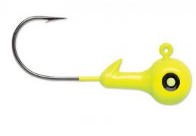 VMC Hard Ball Jig, Sinking 3/8 oz, #2/0 Hook, Chartreuse, 4pk - HBJ38-CH