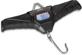 Rapala RDS100 Digital Scale, 100 lb, Dual Sided Display, Displays Temp, Hvy Duty Chrome Hook, Req 2AA Batteries, Black - RDS100