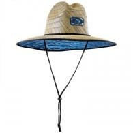 Flying Fisherman Straw Hat Water Camo, Light Weight, Wide Brim W/Water Camo Underbrim, Adjustable Chin Strap - H1806