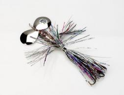 Musky Mayhem Baby Girl Musky Spinner, 1.8 oz, 4/0 Hook, 2 #6 Blades, Rainbow Nickel - BG010