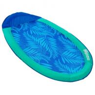 SwimWays Spring Float Recliner Pool Lounger with Hyper-Flate Valve, Inflatable Pool Float, Blue - 6061822