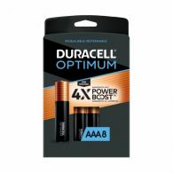 Duracell Optimum AAA 1.5V Alkaline Button Top Batteries - DUROPT2400B8