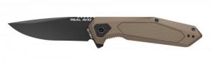 Real Avid, RAV-3, Folding Knife, Plain Edge, Matte Finish, Black and Tan - RAV-3