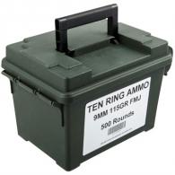 Ten Ring Ammo Can 9mm 115gr FMJ 500/Can (500 rounds per box)