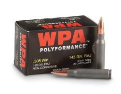 WOLF AMMO .308WIN 145GR FMJ 20RD/BX - WOMC308FMJ145