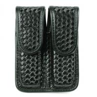 Double Mag Pouch - Staggered Column | Black | Basket Weave - 44A001BW