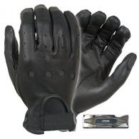 Full-Finger Leather Driving Gloves | Black | Large