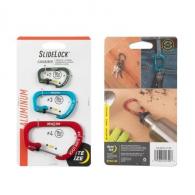 SlideLock Carabiner Aluminum - 3 Pack Assorted - CSLA234-A1-R6