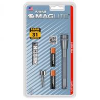 Maglite Mini-Mag Flashlight AA Blister Pack, Gray Pewter - M2A096