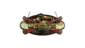 Rivers Edge Welcome Canoe Hanging Metal Sign - 1971