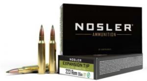 Nosler Expansion Tip Rifle Ammunition 223 Rem. 55 gr. ET SP 20 rd.