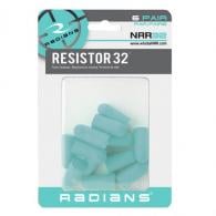 Radians Resistor32 Foam Earplugs Aqua 6 pr. - FP70ABP6