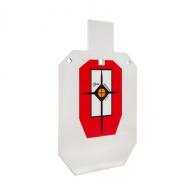 EZ-Aim Hardrock AR500 IPSC Silhouette Shooting Target, 9"W x 14.875H", White/Red/Black