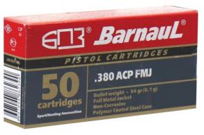 BARNAUL 380 Auto 94gr FMJ stl/p 1000Rd - BRN 380AUTO FMJ94