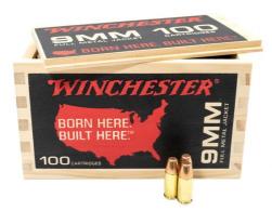 USA  9MM LUG 115gr FMJ Wood Box 600 Round CS - USA9WB