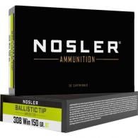 Nosler Ballistic Tip Rifle Ammunition 308 Win. 150 gr. BT SP 20 rd. - 61028