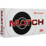 Hornady Match Rifle Ammo 308 Win 168 gr. Boat Tail Hollow Point 20 rd. - 8097