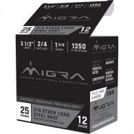 Migra Staxd Roundgun Ammo 12 ga. 3.5 in. 1.58 oz. 2-4 Round 25 rd. - M-12LS2-4