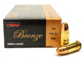 PMC 9MM Target 115 Grain Full Metal Jacket 50rd box - 9A