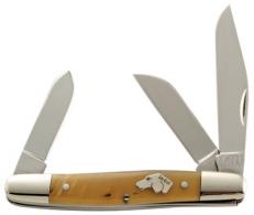 Ka-Bar Stockman Folder Multiple Blades Ram Horn Scales