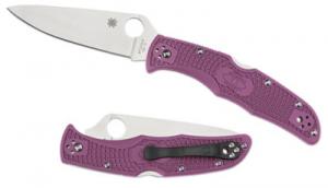 Spyderco C10 Endura Flat Ground Purple Plain - C10FPPR