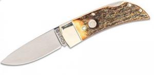 Boker Folding Knife w/Drop Point Blade & Stag Handle