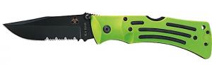 Ka-Bar 3059 Zombie Mule Folder 3.83 AUS-8A Clip Point Serr Grn Zytel