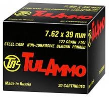 Tulammo FMJ 7.62mmX39mm FMJ 122GR Steel Case 100Box - UL076210