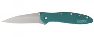 Kershaw Leek 3" Drop Point Plain Bead Blasted 14C28N Sandvik Teal Anodized Aluminum Handle Folding