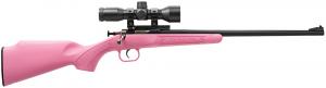 Crickett Single Round .22 LR  w/Scope Bolt 16.1" 1 Synthetic Pink Stk Blued