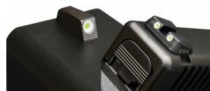 Hiviz Tritium Nitesight Set For Glock 45ACP/10mm/45GAP Green w/White Outline