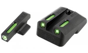 TruGlo TFX 3-Dot Set for 1911 with Novak 260 Front, 500 Rear Green Fiber Optic Handgun Sight