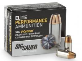 Sig Sauer Elite V-Crown Jacketed Hollow Point 40 S&W Ammo 165gr 20 Round Box