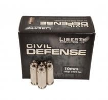 Liberty Ammunition LACD10032 Civil Defense 10mm 60 GR Hollow Point 20 Bx